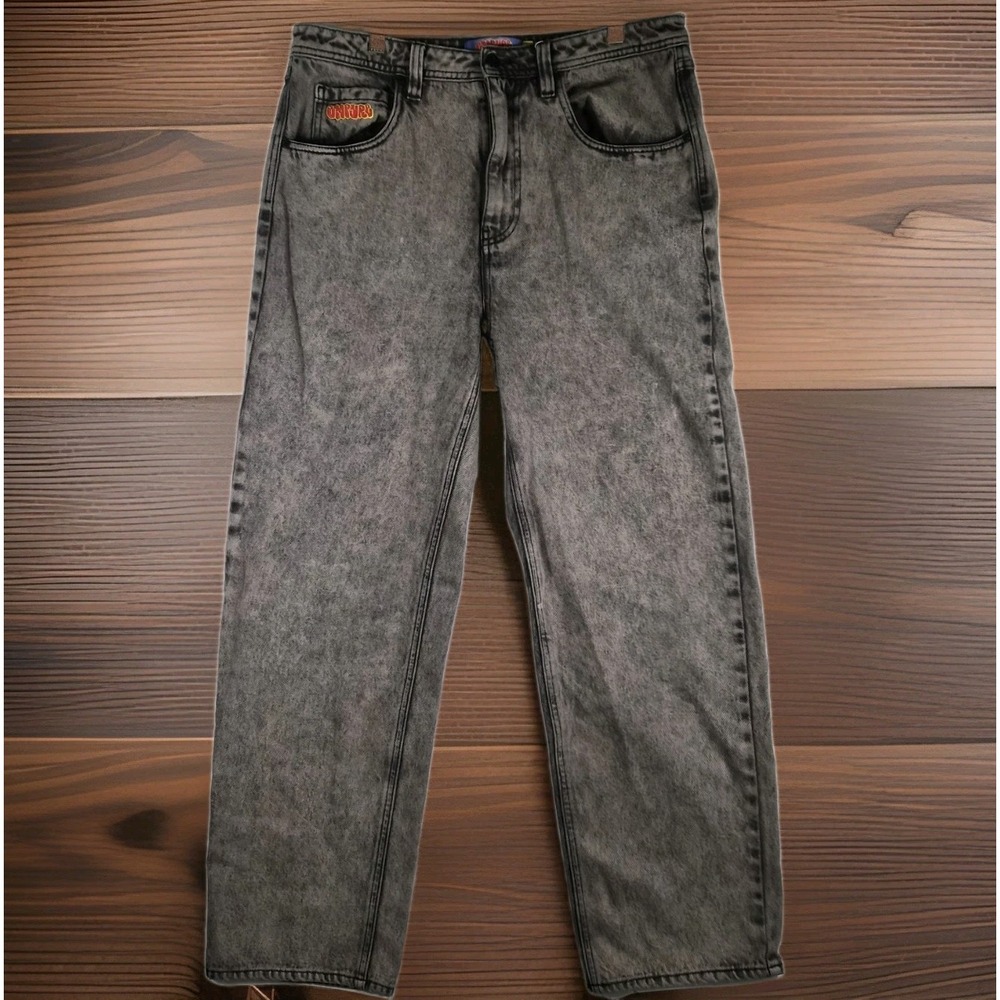 Empyre Men's 33 Gray Acid Wash Baggy Jeans Y2K Skate Streetwear